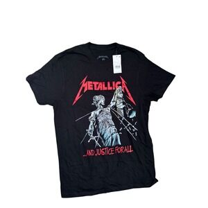 Metallica And Justice For All Graphic Short Sleeve T-Shirt Mens Small Black  NEW